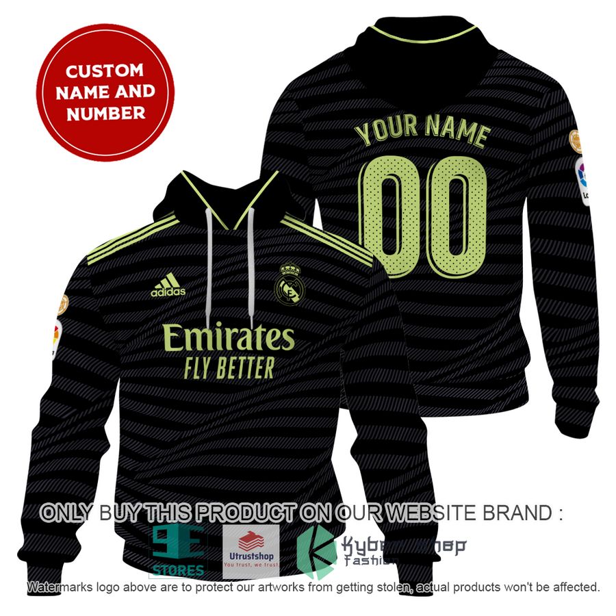 personalized real madrid fc adidas emirates fly better black shirt hoodie 1 56681