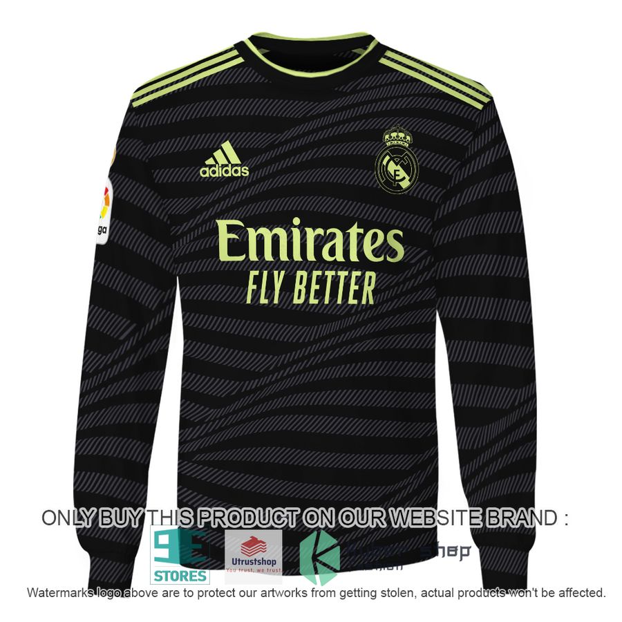 personalized real madrid fc adidas emirates fly better black shirt hoodie 5 45713