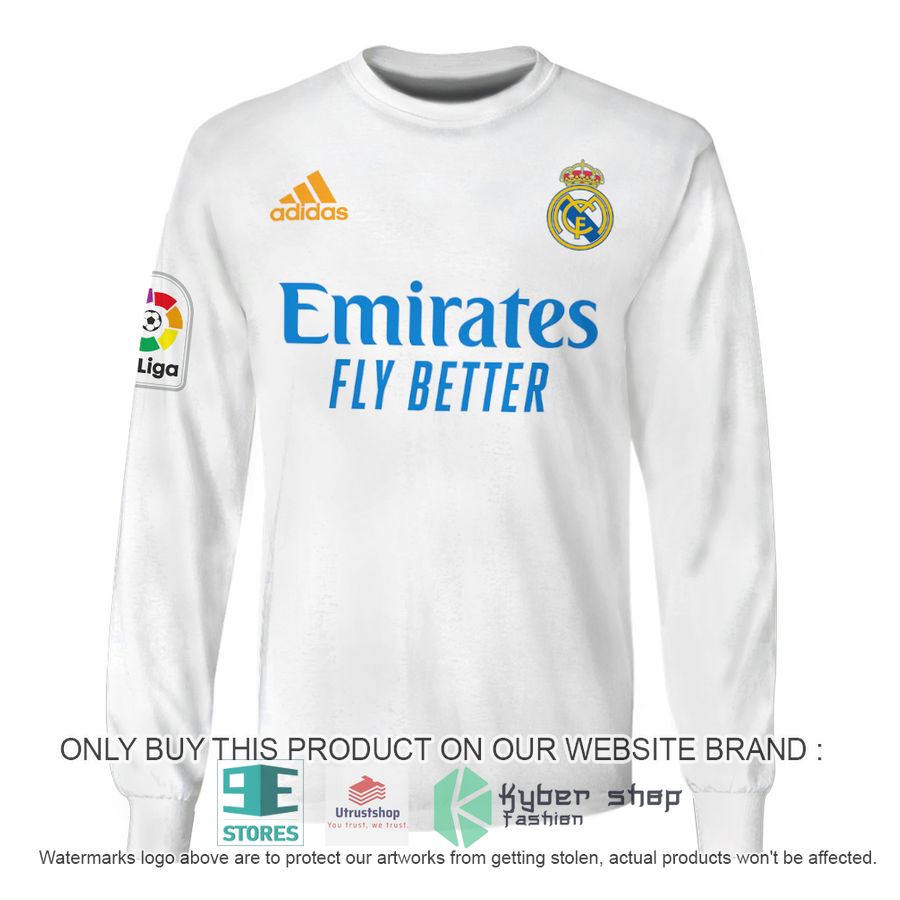 personalized real madrid fc la liga emirates fly better white shirt hoodie 5 2711