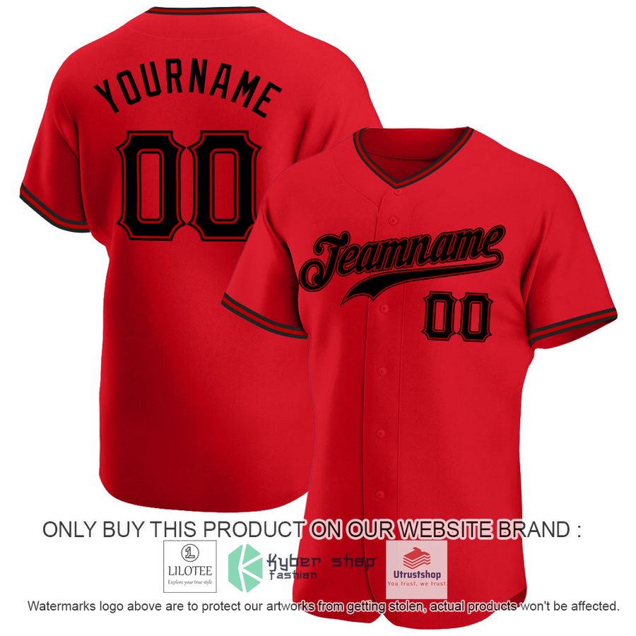 personalized red black baseball jersey 1 24224