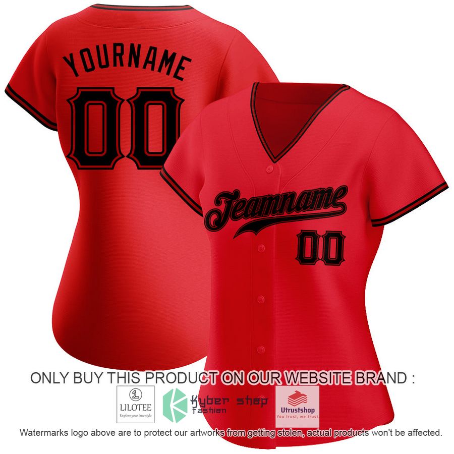 personalized red black baseball jersey 2 2432