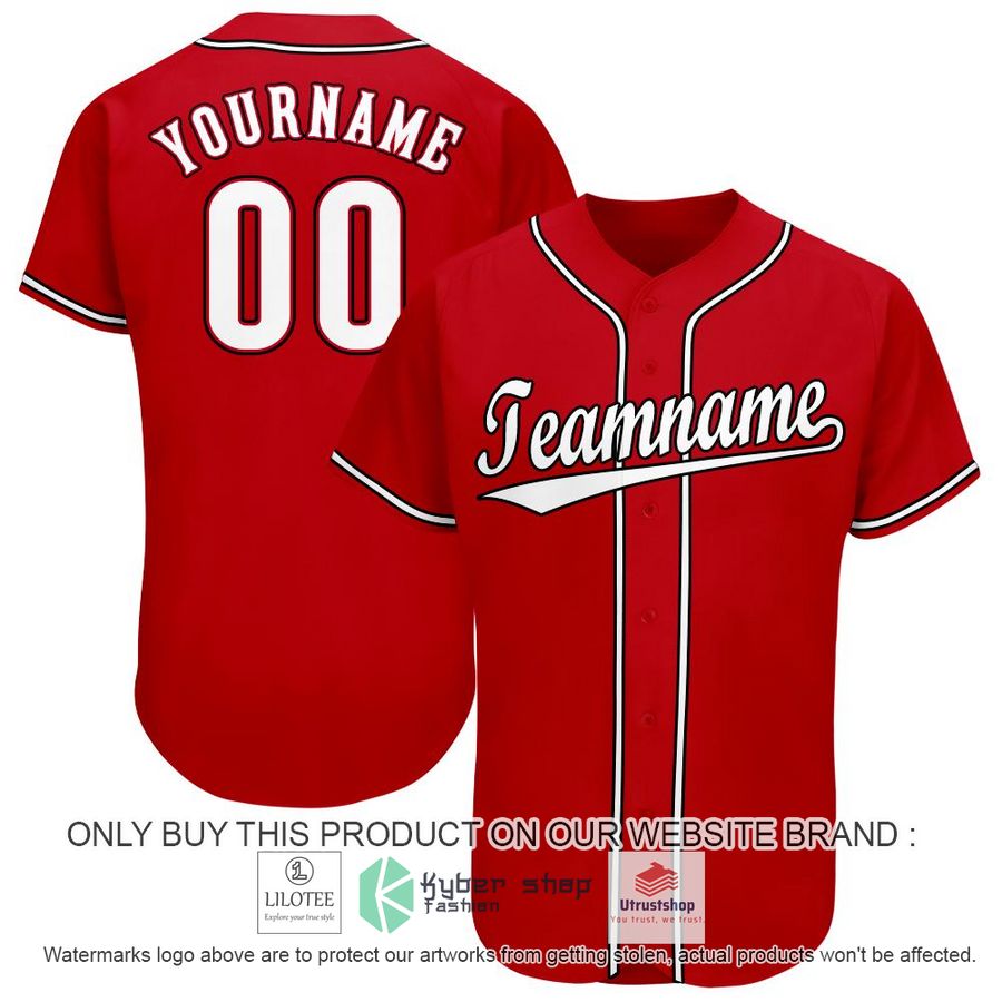 personalized red black white baseball jersey 1 79541