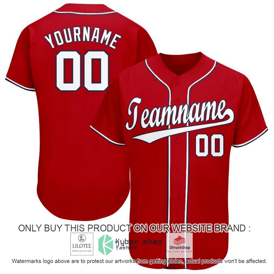 personalized red white navy baseball jersey 1 58412