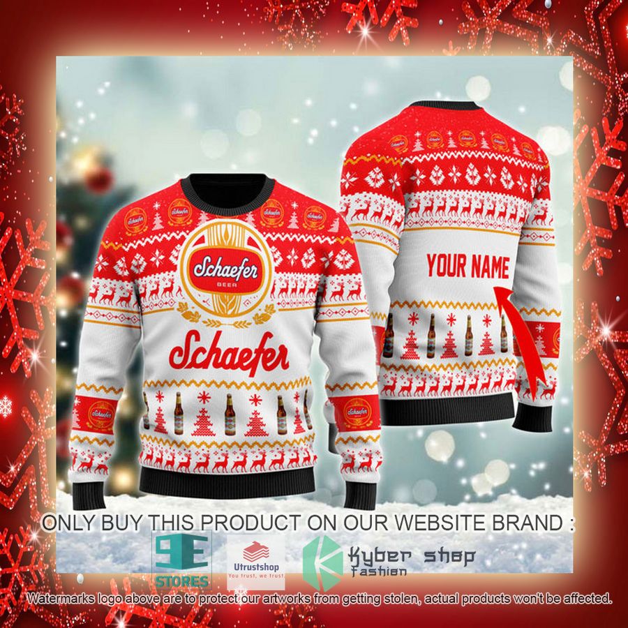 personalized schaefer beer ugly christmas sweater 3 43365