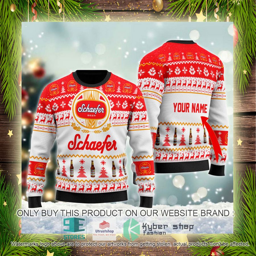 personalized schaefer beer ugly christmas sweater 4 93790