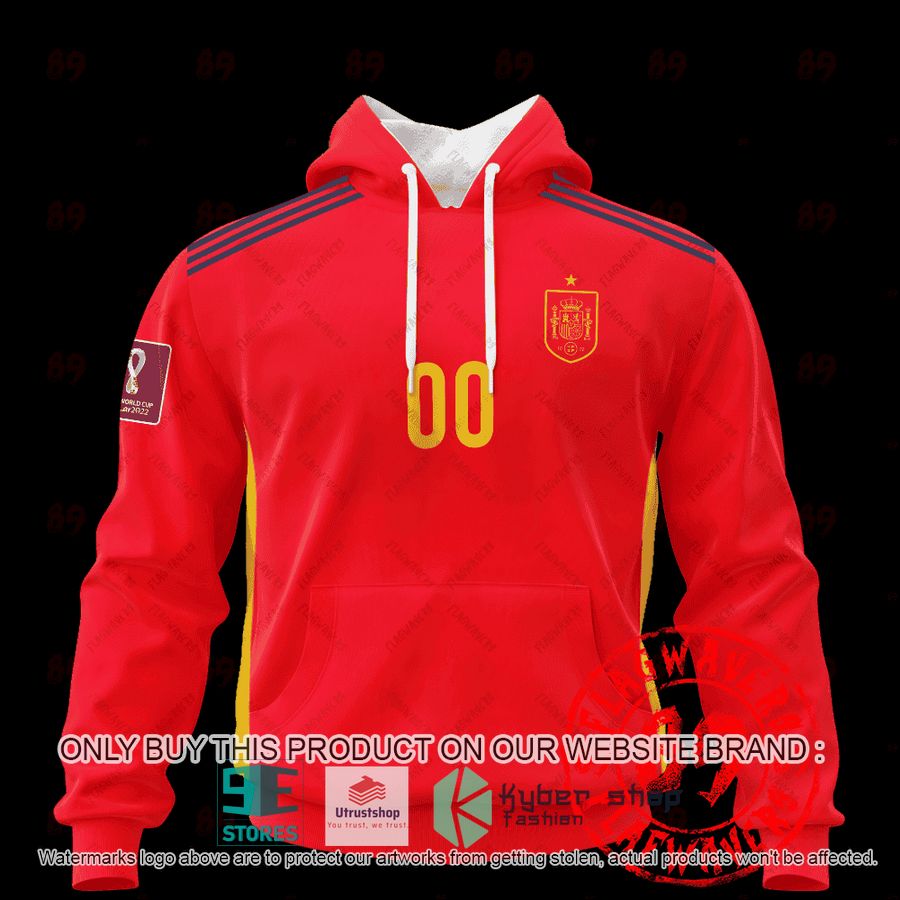 personalized spain home jersey world cup 2022 shirt hoodie 1 67660