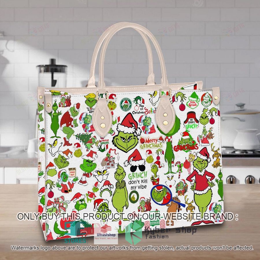 personalized the grinch christmas leather bag 2 22745