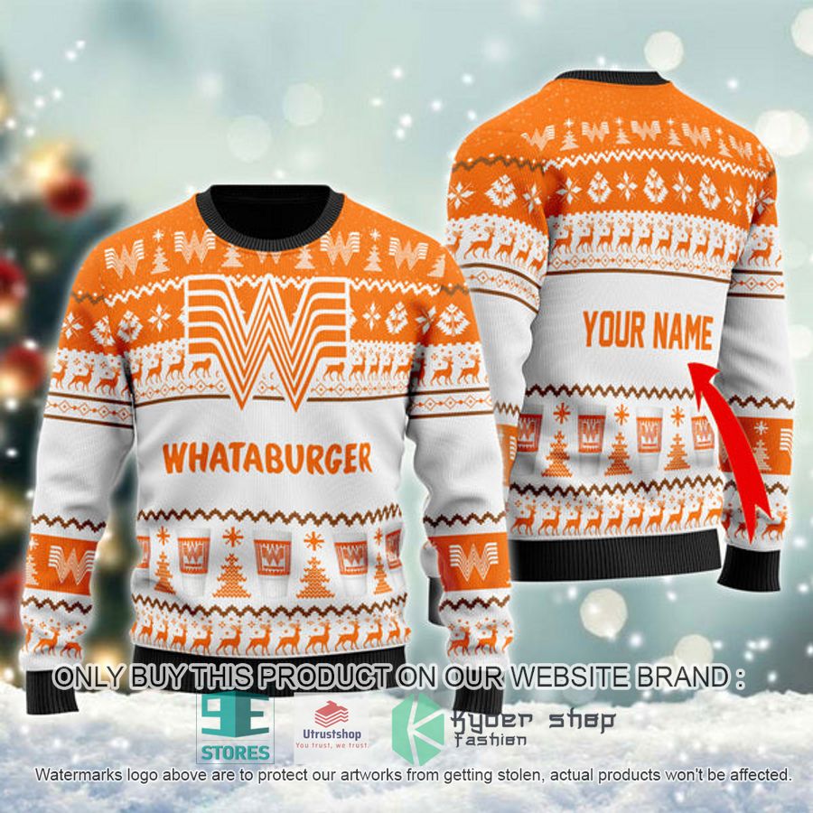 personalized whataburger spirit ugly christmas sweater 1 66879