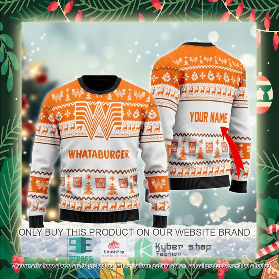 personalized whataburger spirit ugly christmas sweater 2 87145