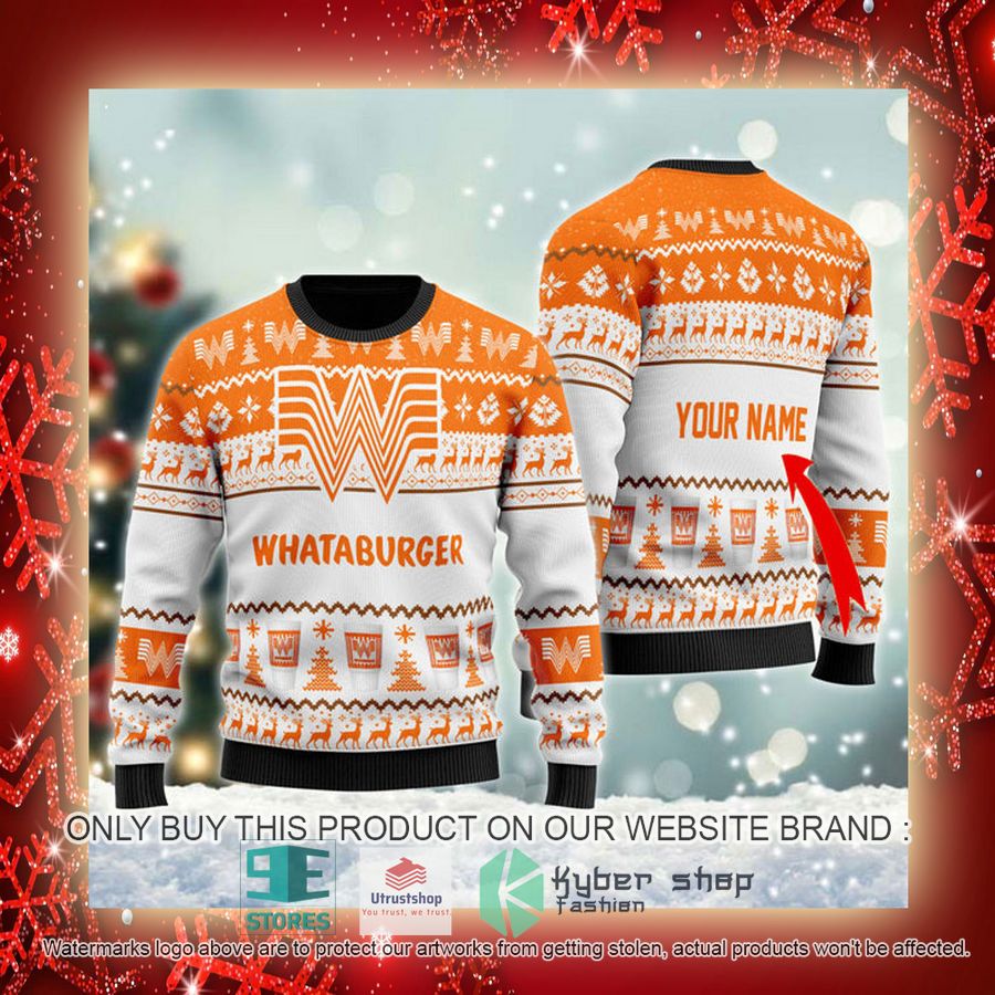 personalized whataburger spirit ugly christmas sweater 3 83544
