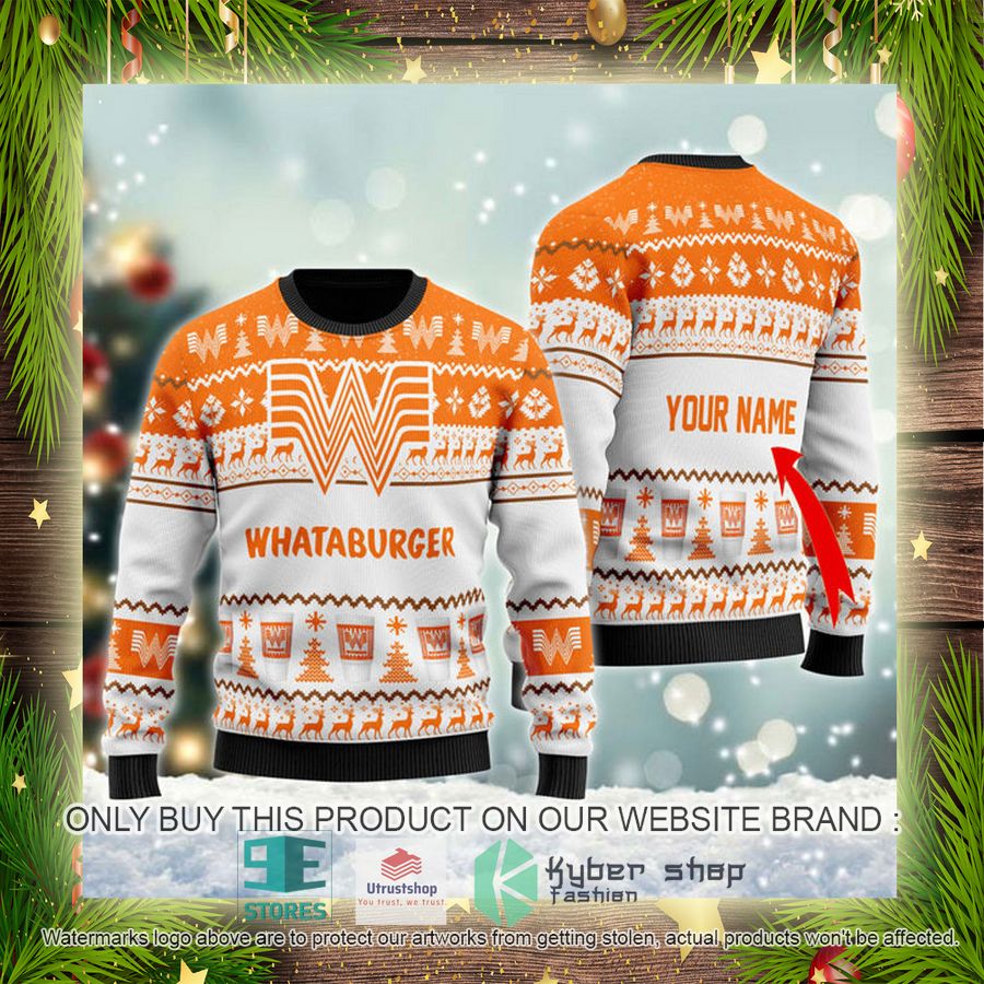 personalized whataburger spirit ugly christmas sweater 4 90816