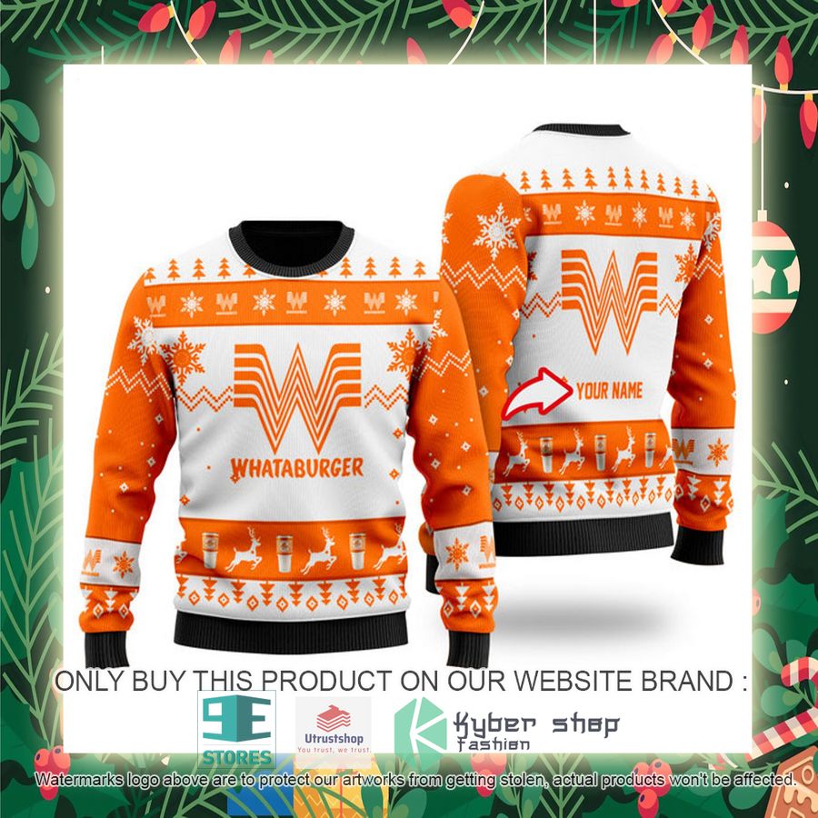 personalized whataburger ugly christmas sweater 2 40633