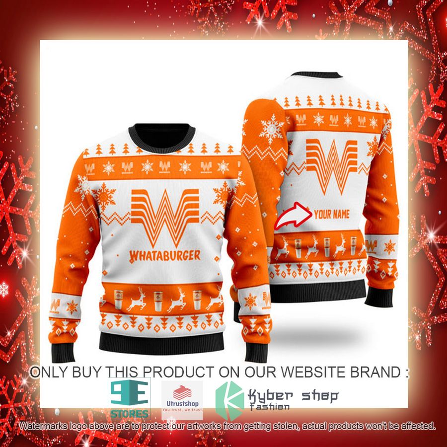 personalized whataburger ugly christmas sweater 3 57694