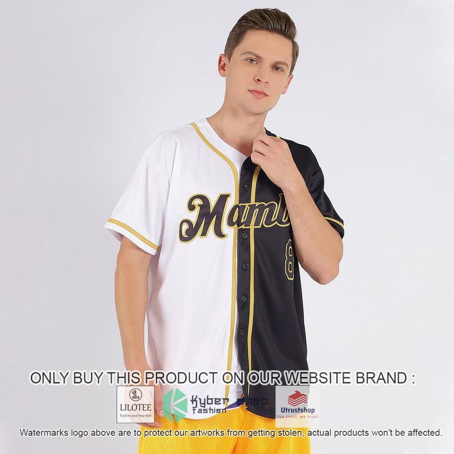 personalized white black old gold split baseball jersey 2 97736