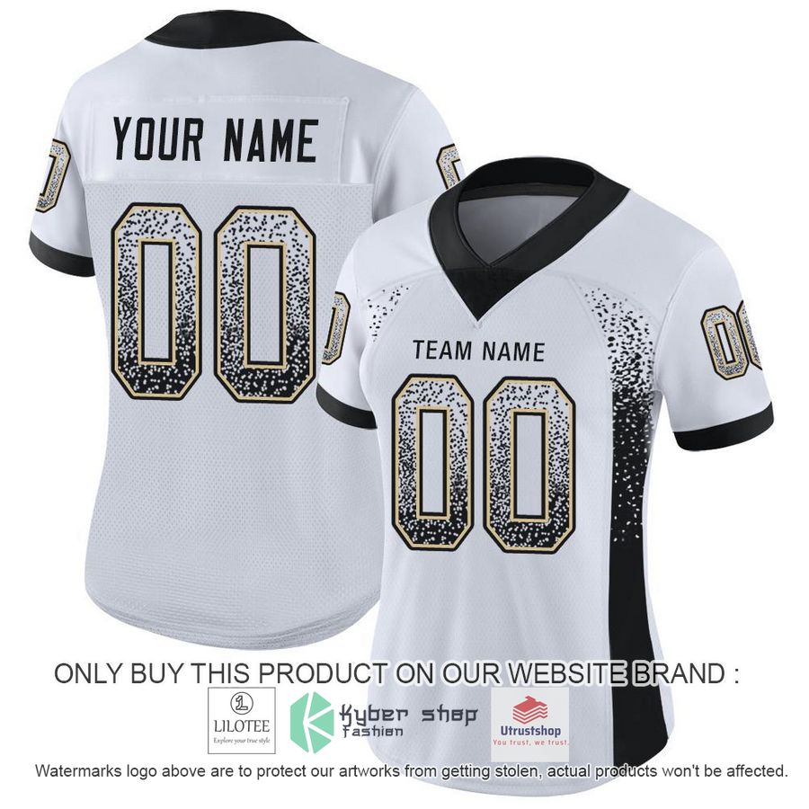 personalized white black vegas gold mesh drift football jersey 2 19960