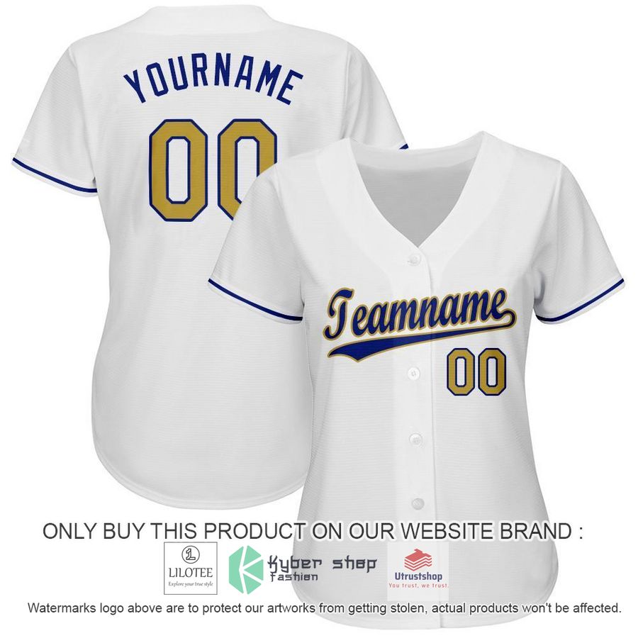 personalized white old gold royal baseball jersey 2 85583
