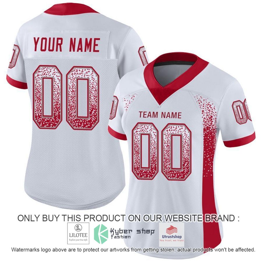 personalized white red light gray mesh drift football jersey 2 98126