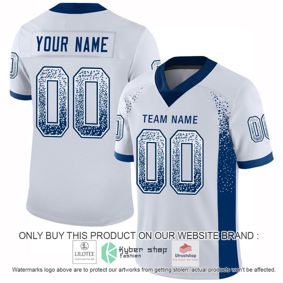 personalized white royal mesh drift football jersey 1 55130