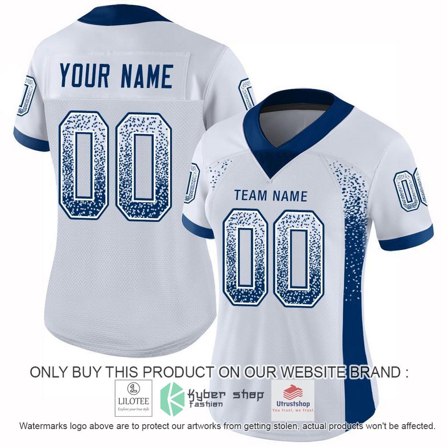 personalized white royal mesh drift football jersey 2 11698