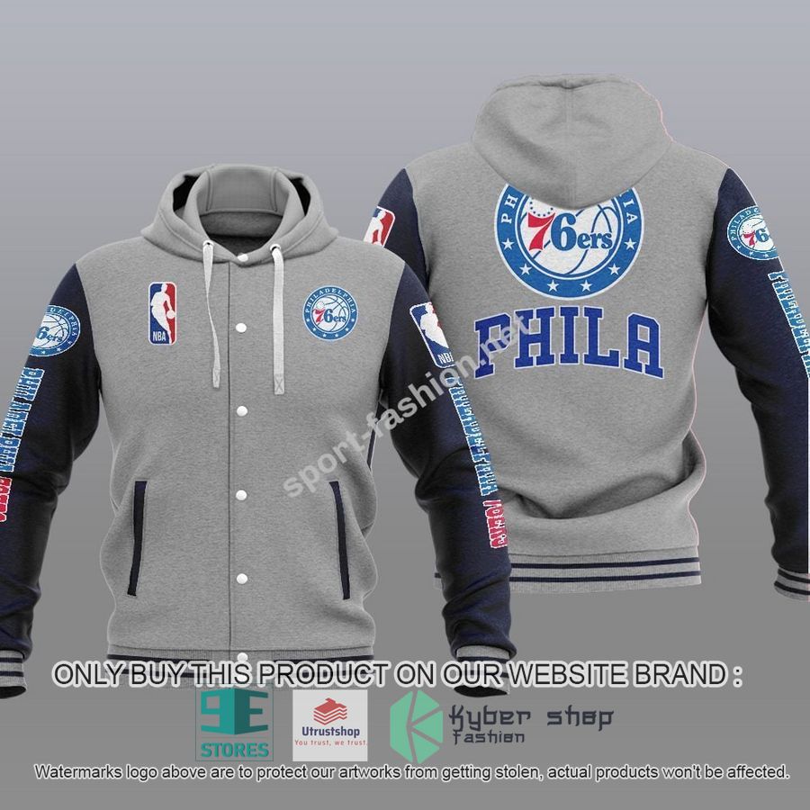 philadelphia 76ers nba baseball hoodie jacket 2 43891