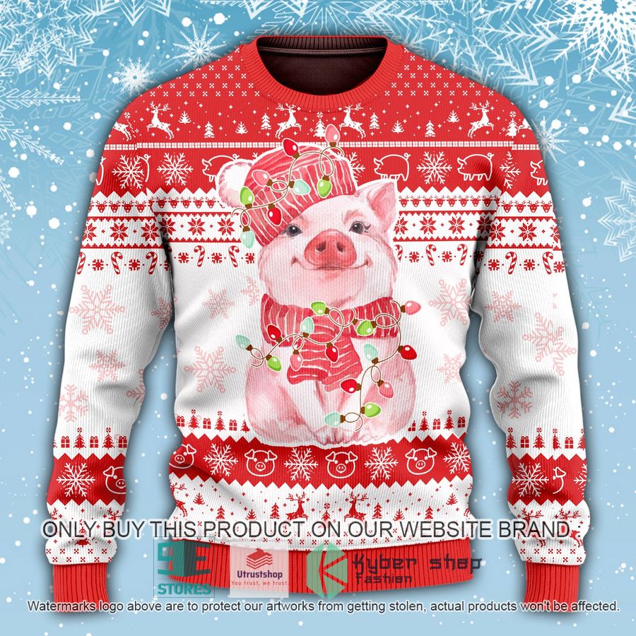 pig winter christmas ugly christmas sweater 1 6068