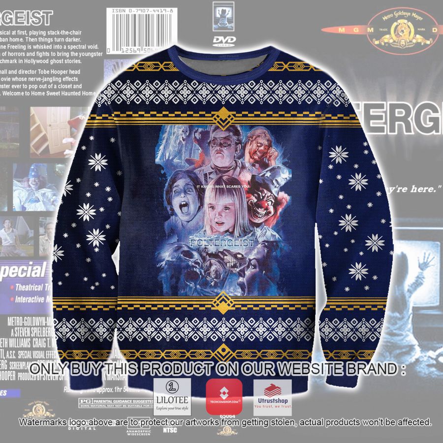 poltergeist it knows what scares you ugly christmas sweater sweatshirt 1 66687
