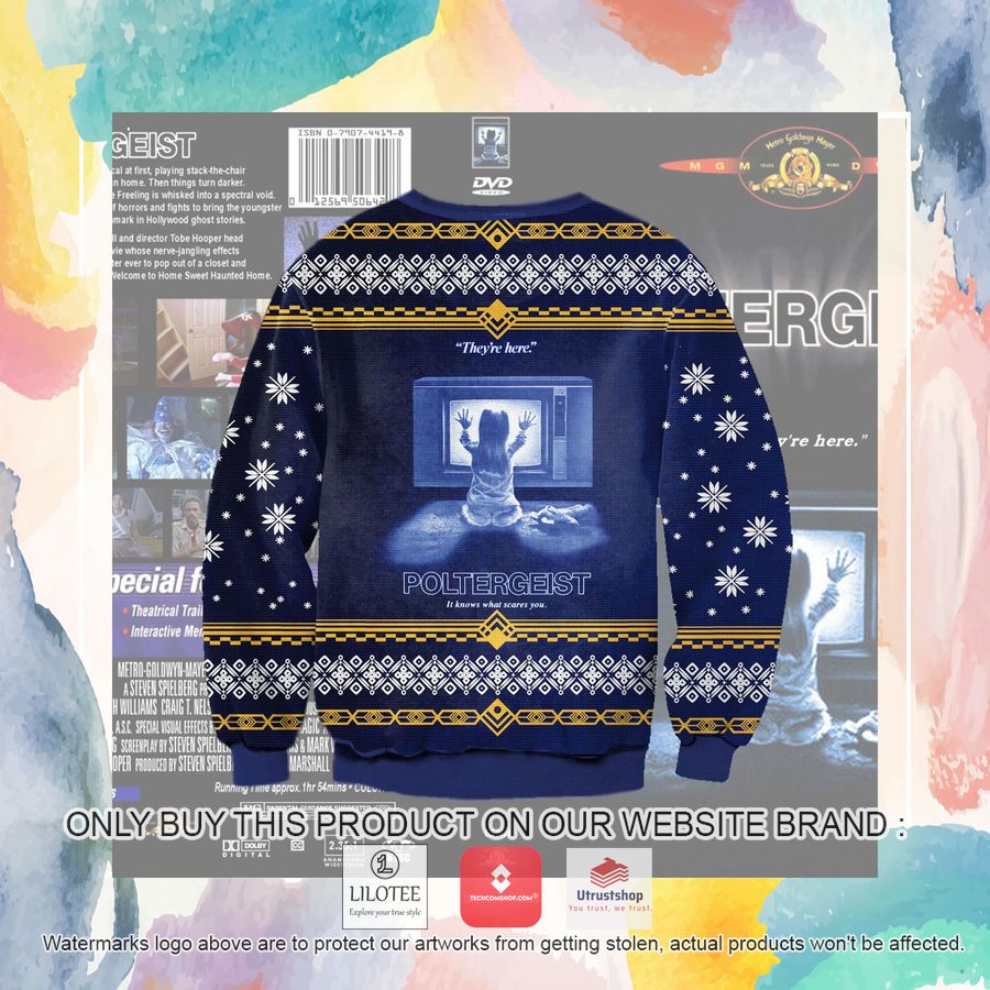 poltergeist it knows what scares you ugly christmas sweater sweatshirt 4 60492
