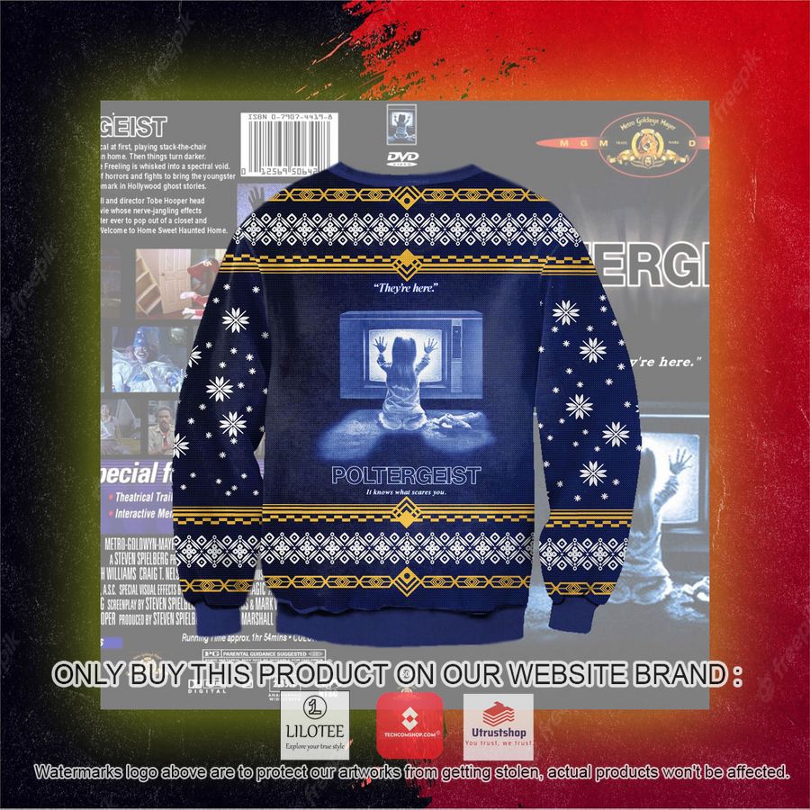 poltergeist it knows what scares you ugly christmas sweater sweatshirt 6 46193