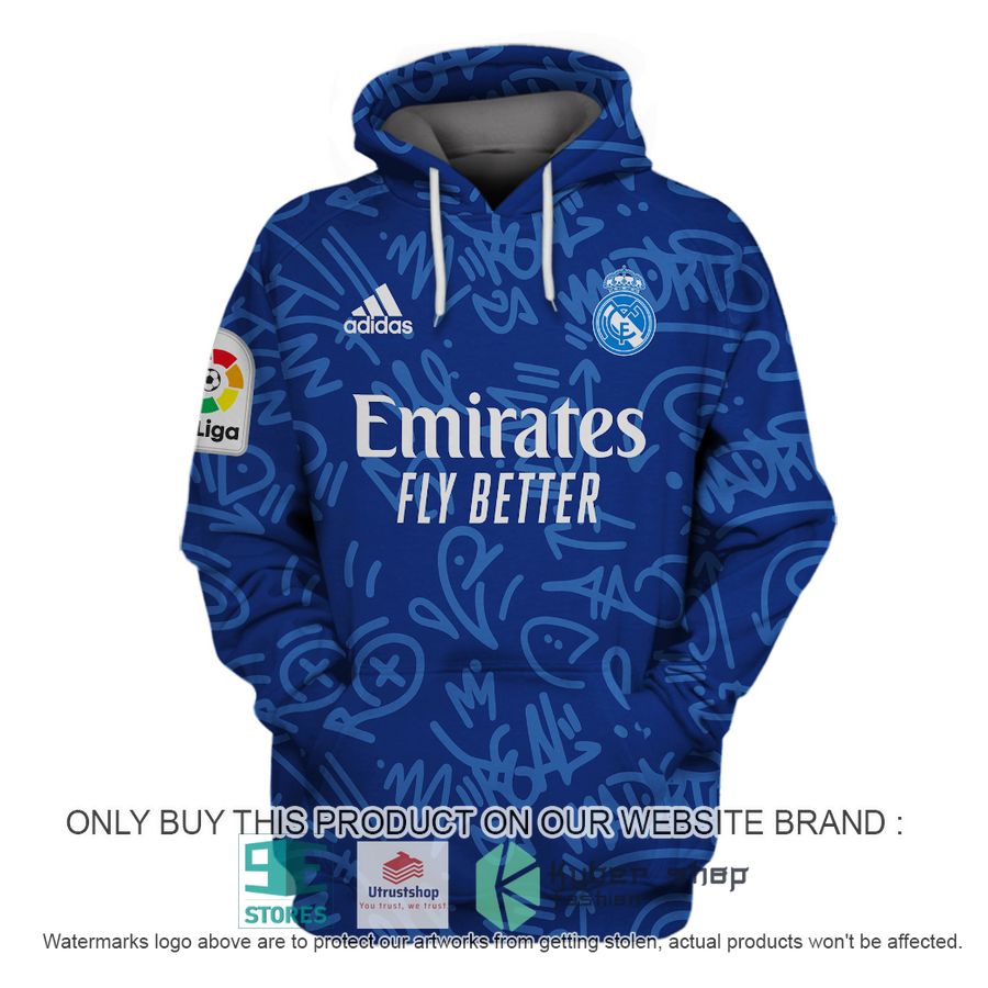 real madrid fc adidas la liga blue shirt hoodie 2 52164