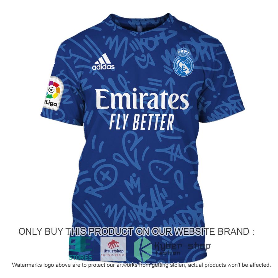 real madrid fc adidas la liga blue shirt hoodie 7 23562