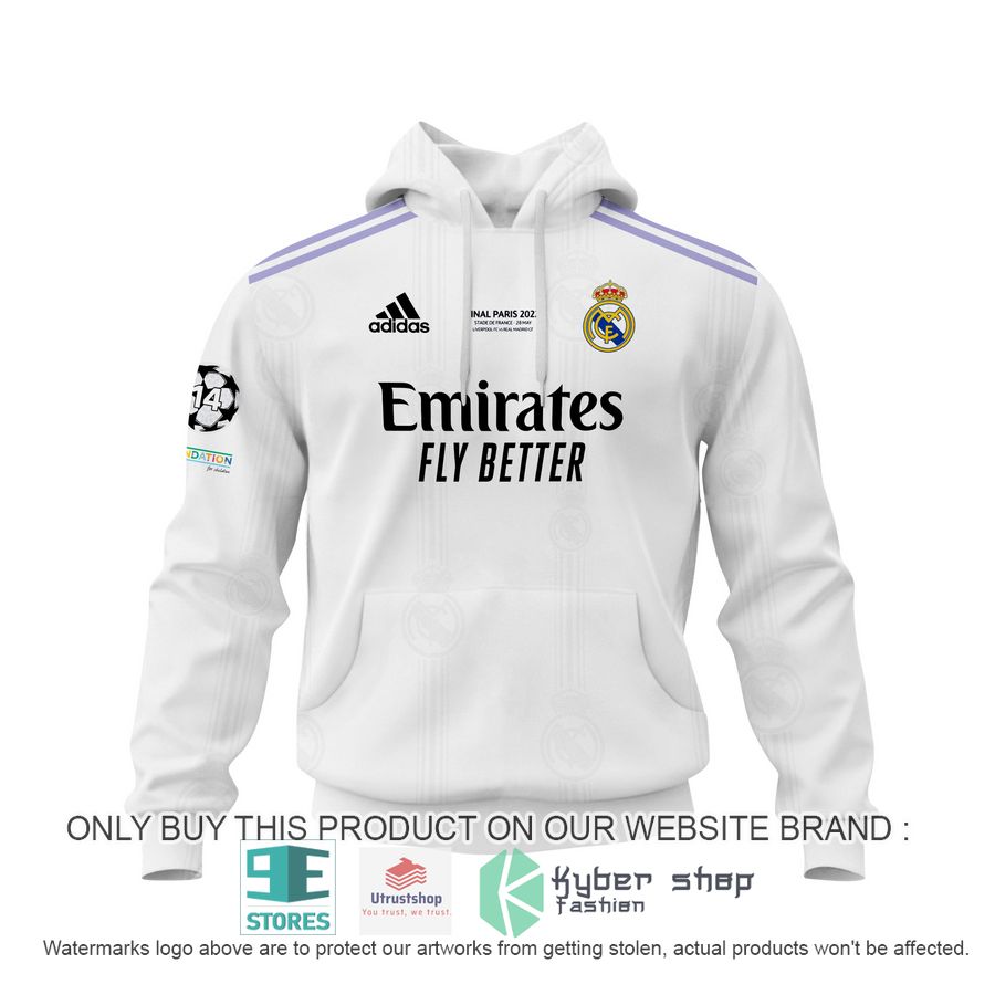 real madrid fc champions 14 white shirt hoodie 2 96906