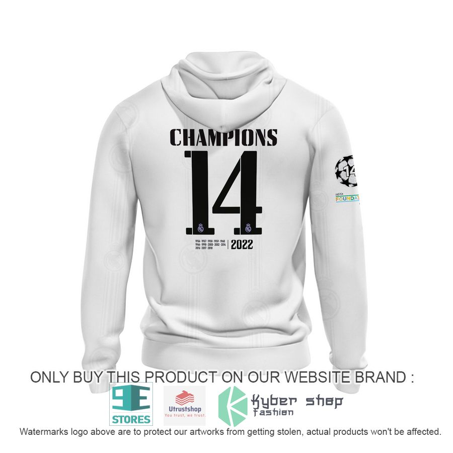 real madrid fc champions 14 white shirt hoodie 4 98131
