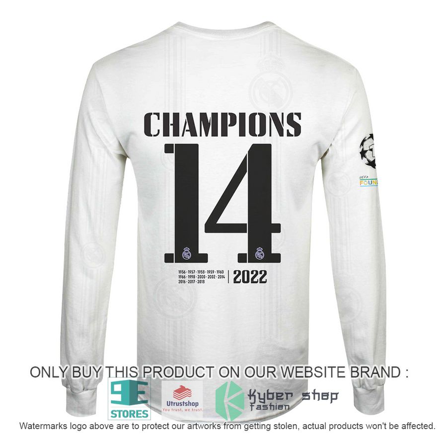 real madrid fc champions 14 white shirt hoodie 6 64212