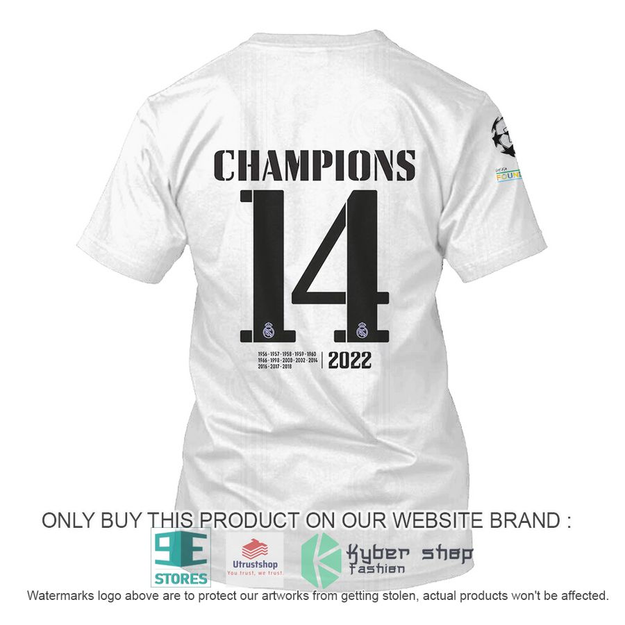 real madrid fc champions 14 white shirt hoodie 8 34337