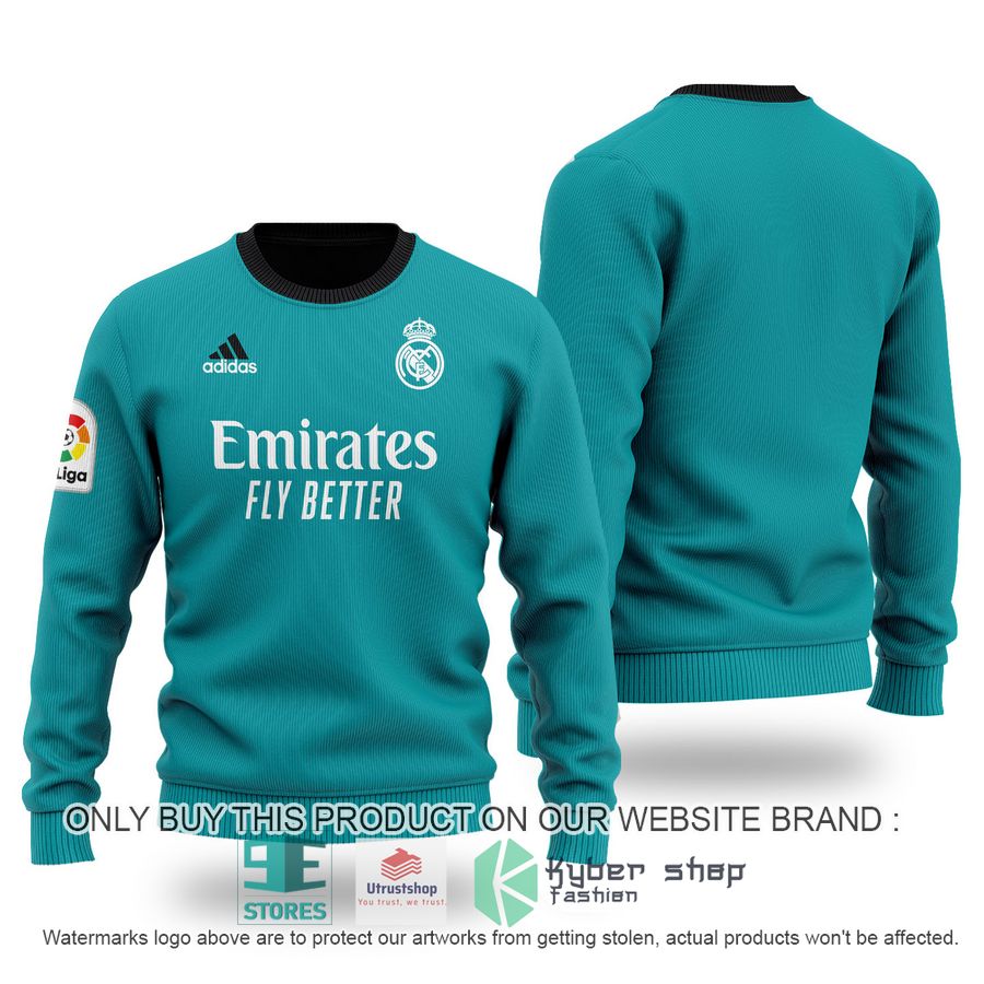 real madrid fc la liga emirates fly better cyan sweater 1 10229