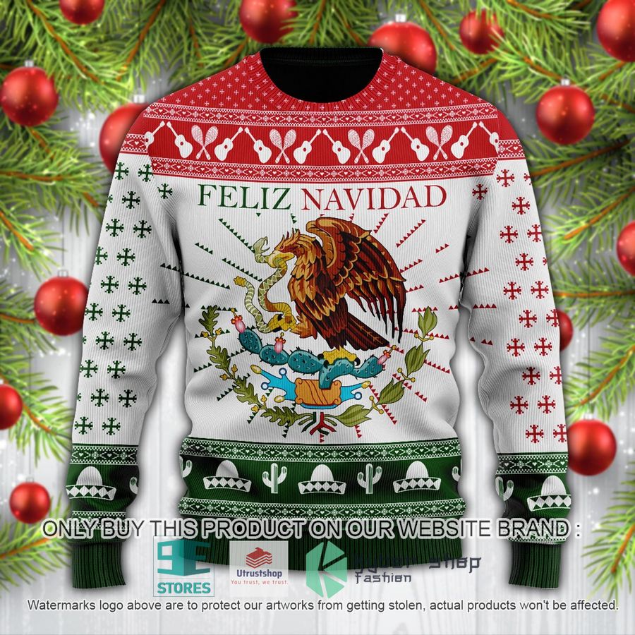 red and green feliz navidad mexican ugly christmas sweater 1 52091