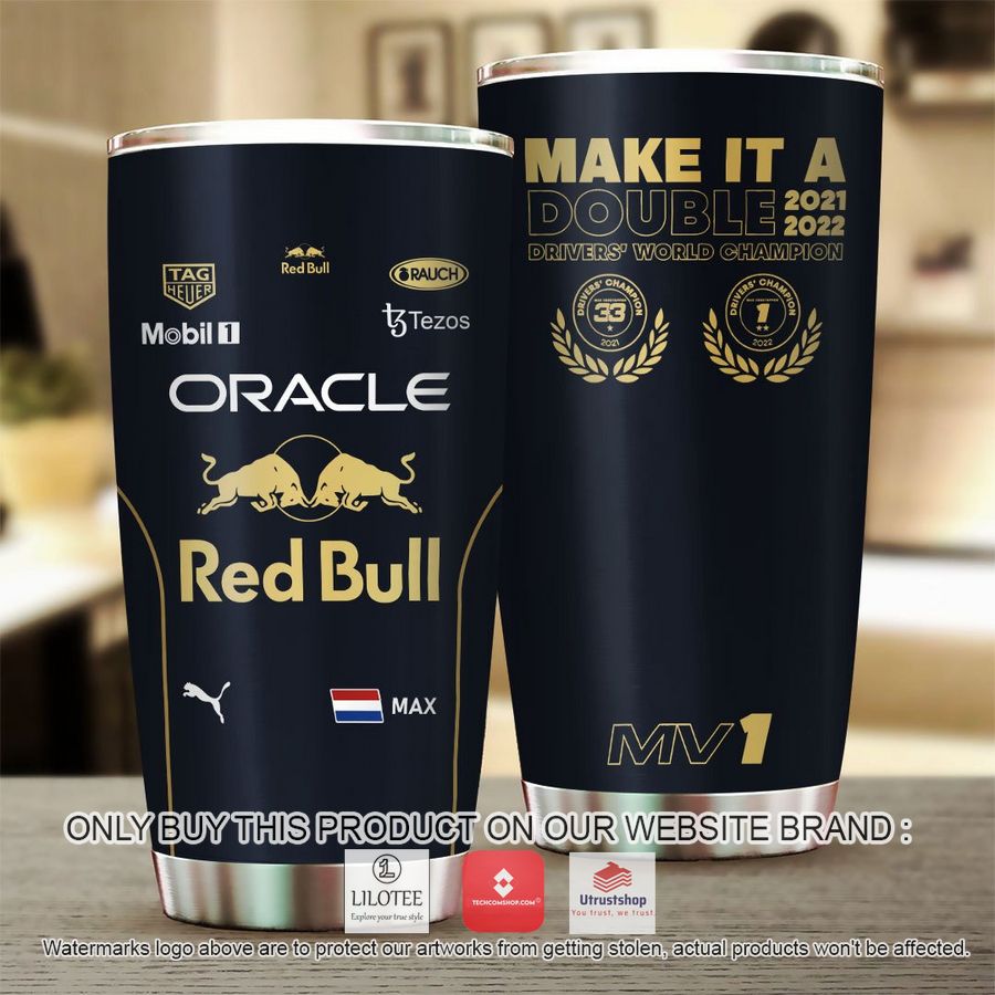 red bull make it a double 2021 2022 drivers world champion tumbler 1 33581