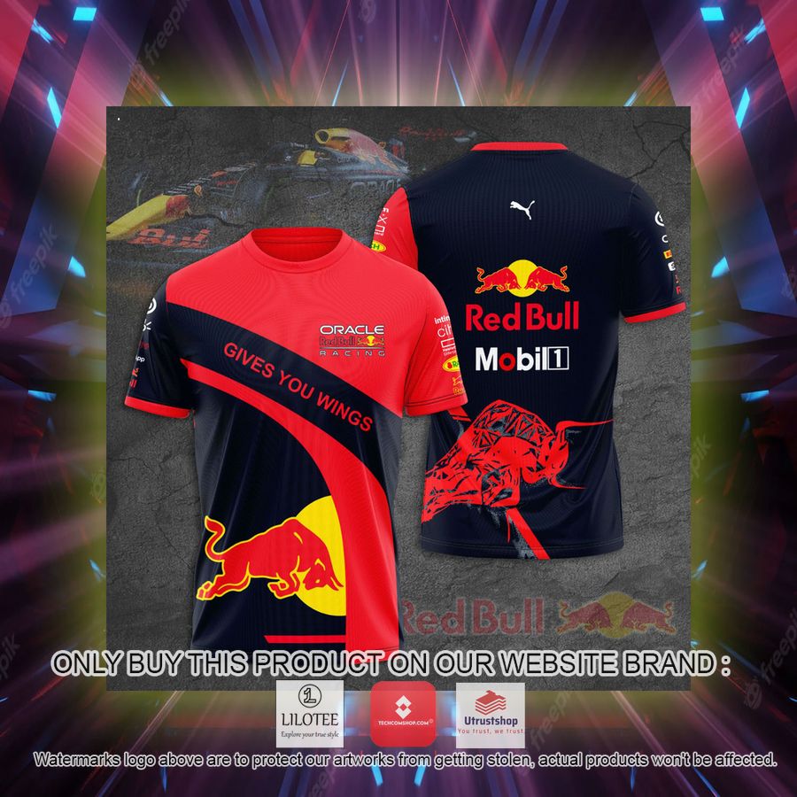 red bull racing gives you wings red 3d t shirt 2 95850