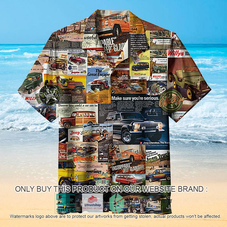 retro jeep collage hawaiian shirt 1 23915