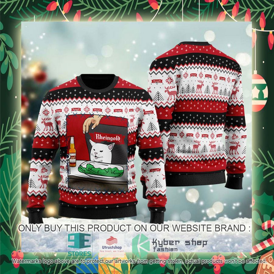 rheingold beer cat meme ugly christmas sweater 2 67241