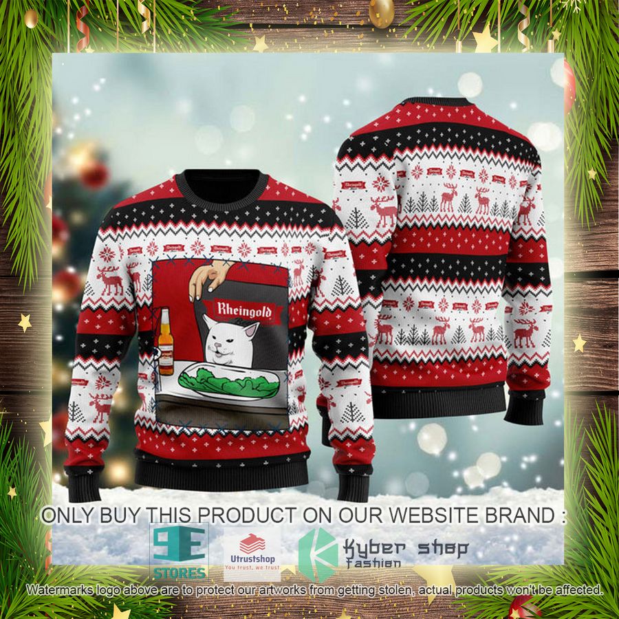 rheingold beer cat meme ugly christmas sweater 4 73060