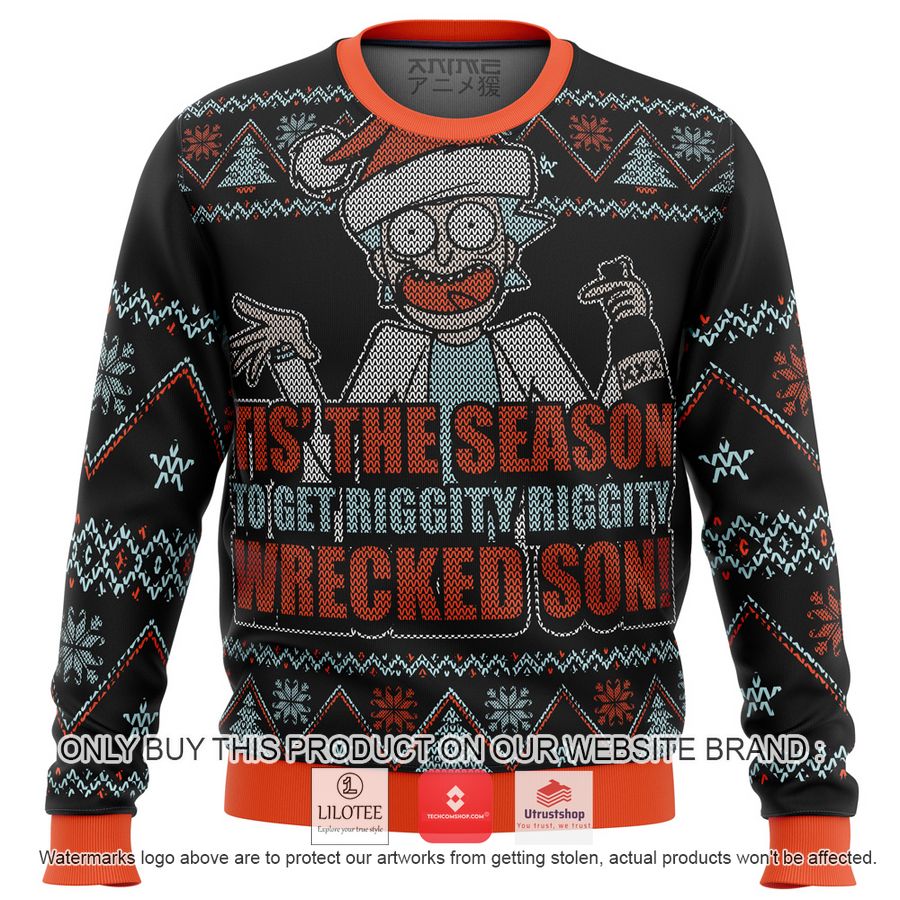 rick and morty tis the season knitted wool sweater 1 75036