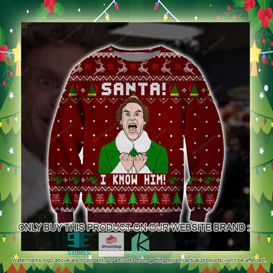 santa i know him knitted wool sweater 3 7101