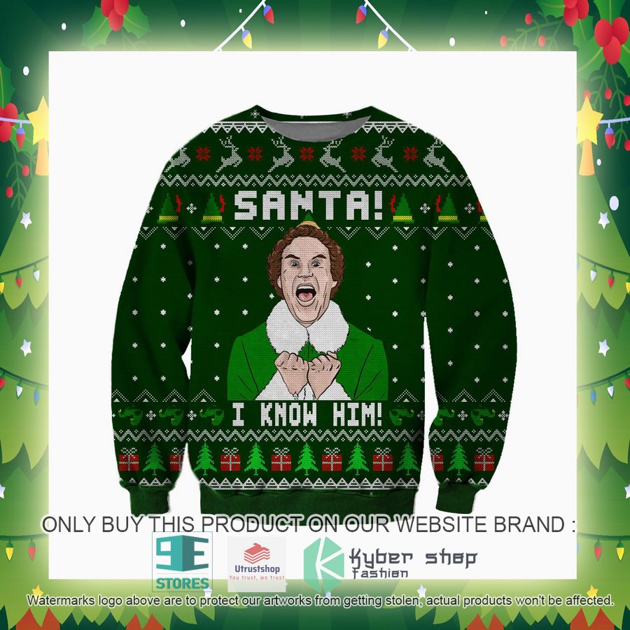 santa i know him knitted wool sweater 4 25525