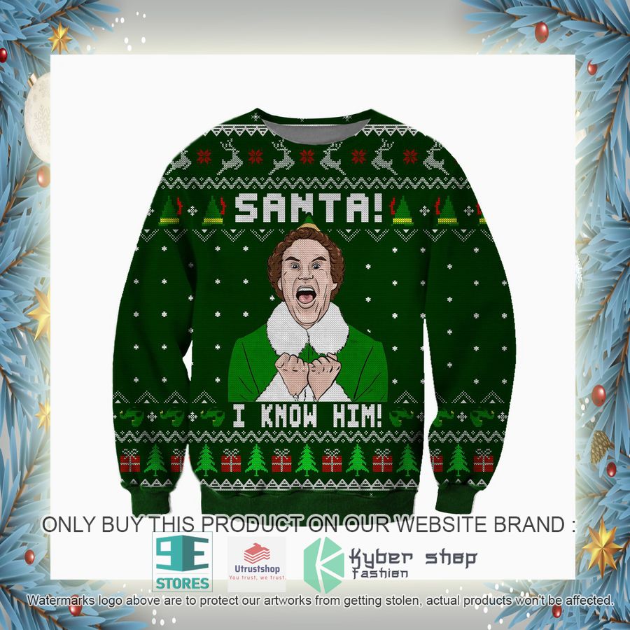 santa i know him knitted wool sweater 8 72052