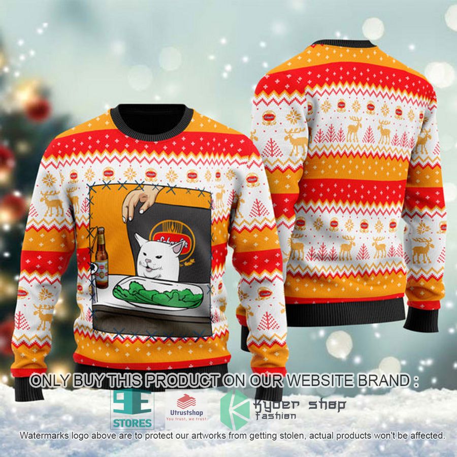 schaefer beer cat meme ugly christmas sweater 1 43319