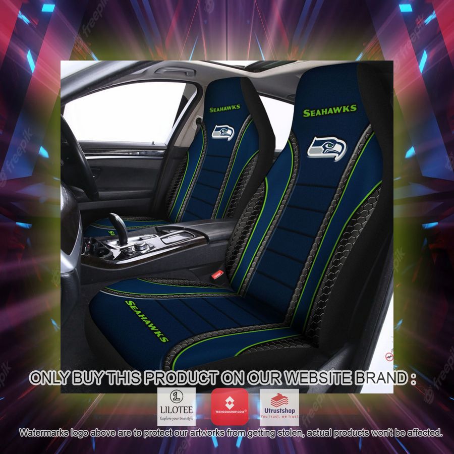 seattle seahawks navy blue car seat covers 2 17874