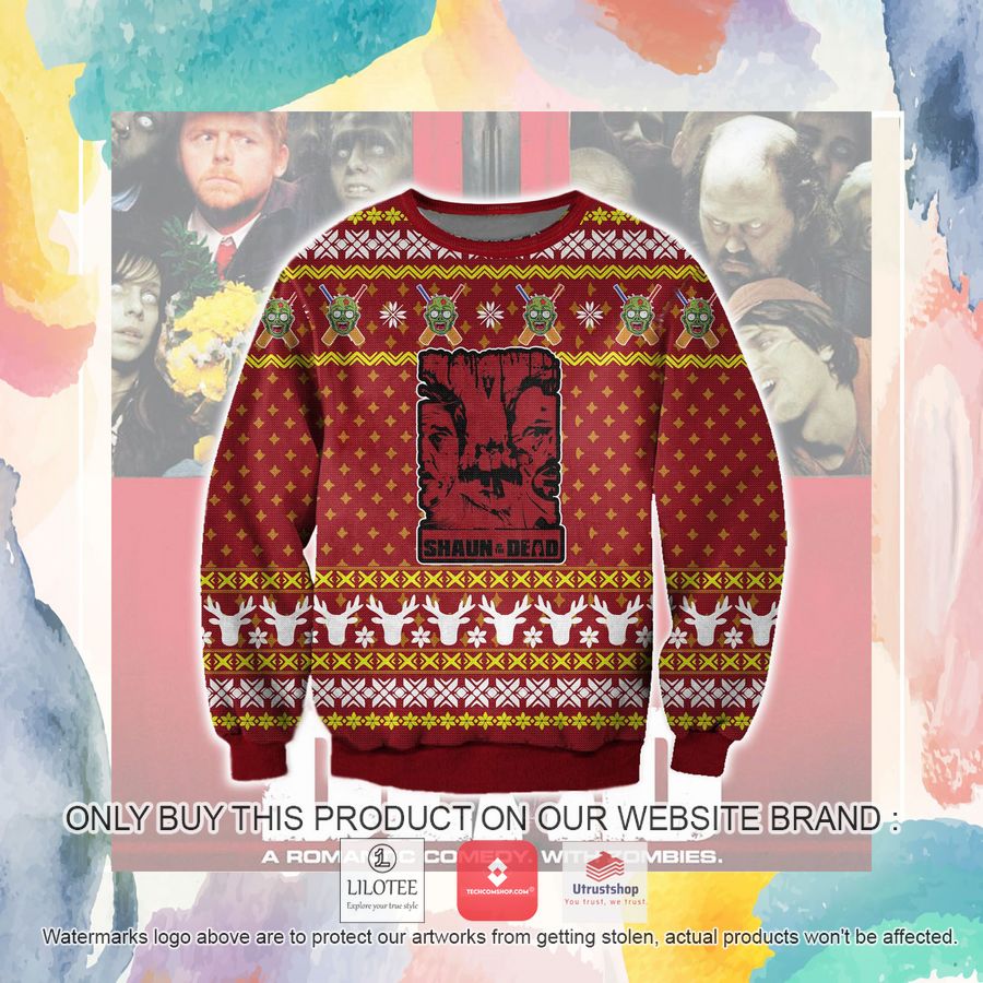 shaun of the dead ugly christmas sweater sweatshirt 3 8403