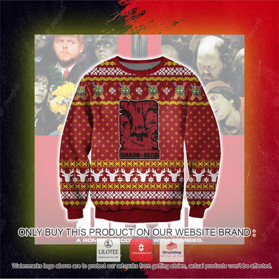 shaun of the dead ugly christmas sweater sweatshirt 5 58625
