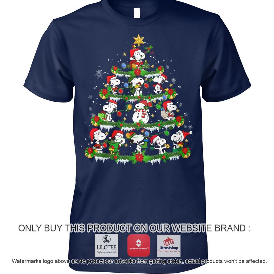 snoopy dog christmas tree 2d shirt hoodie 1 73350